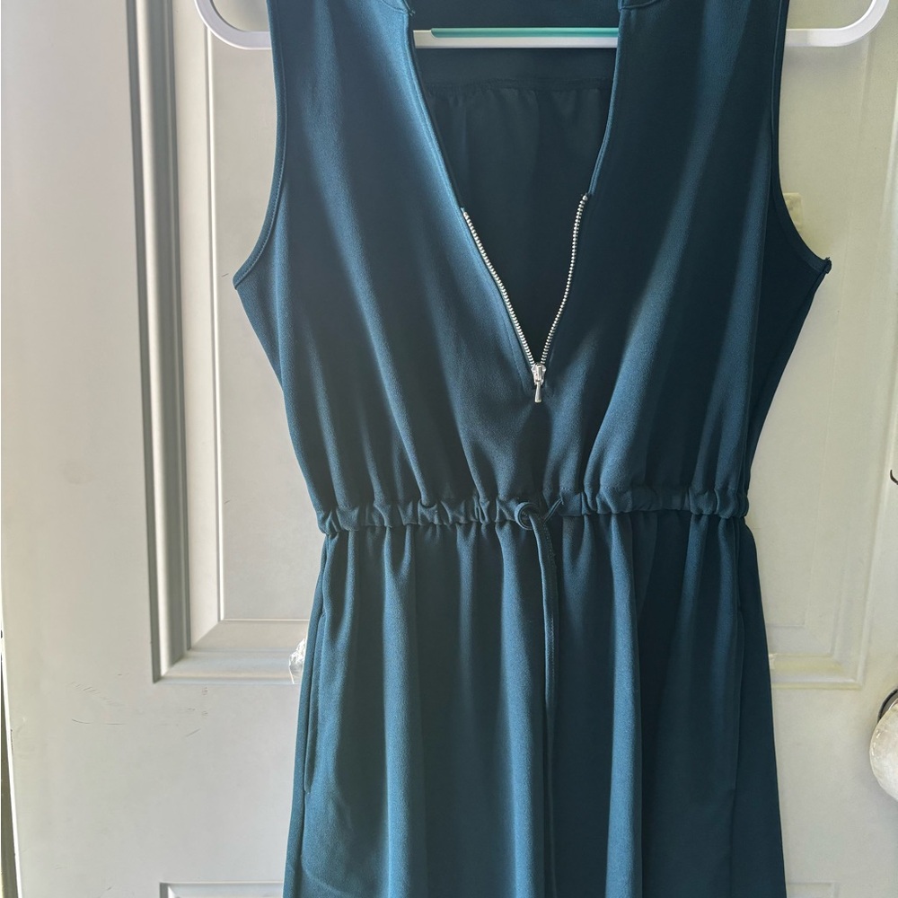 Maurices Teal Zip-Front Mini Dress